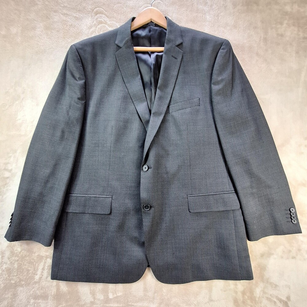 Marc Anthony Blazer Mens 48R Charcoal Gray Wool Silk Blend Two Button Sport Coat